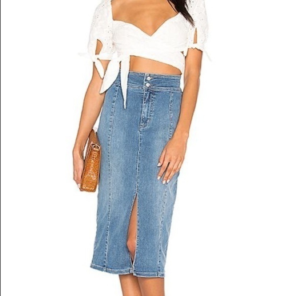 Free People Maddie Denim Pencil Skirt 25